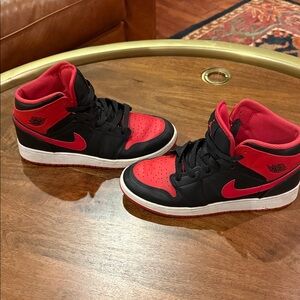 Nike Air Jordan’s 7.5 youth Red and Black High-Top Sneakers